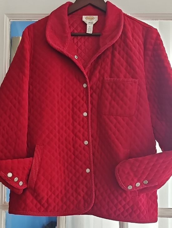Talbots Jackets & Blazers - Talbots Red Quilted Button-Up Jacket